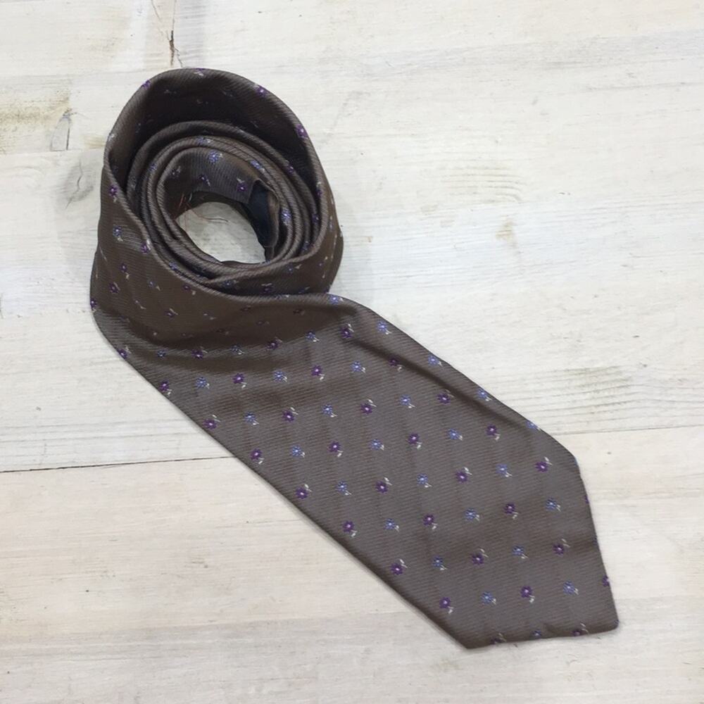 Vintage Moschino 100% silk flower print neck tie